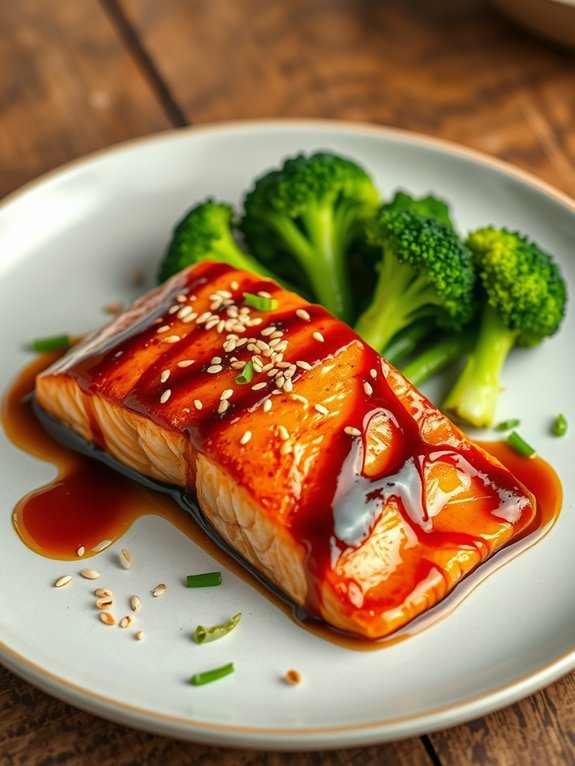 teriyaki salmon with broccoli