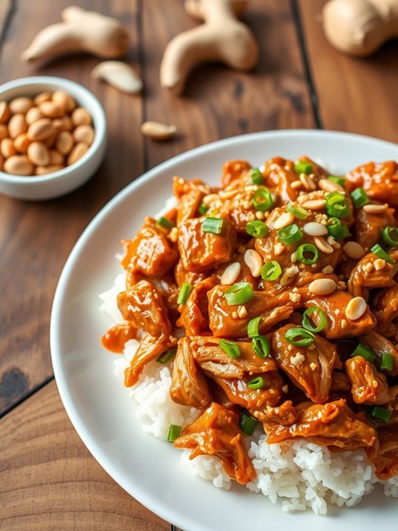 thai inspired peanut chicken