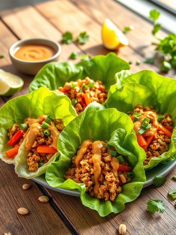 thai peanut chicken wraps