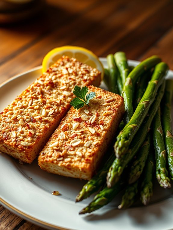 tofu and asparagus dish