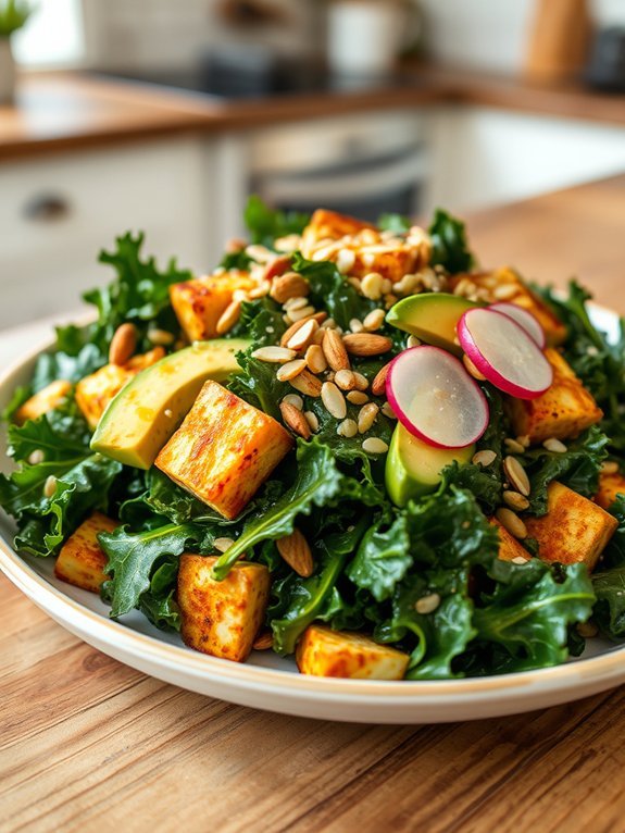 tofu and kale salad