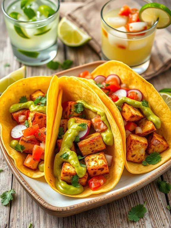 tofu tacos with avocado