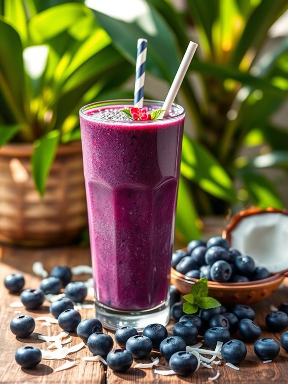 tropical blueberry coconut blend