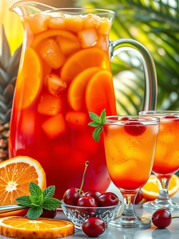 tropical fruit flavored cocktail