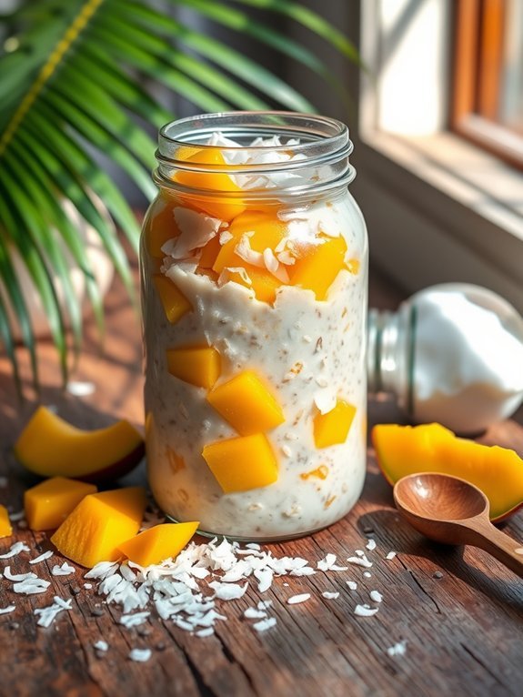 tropical fruit oatmeal dish