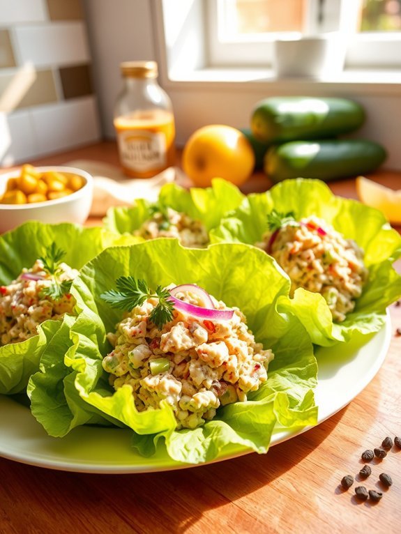 tuna salad wrapped lettuce