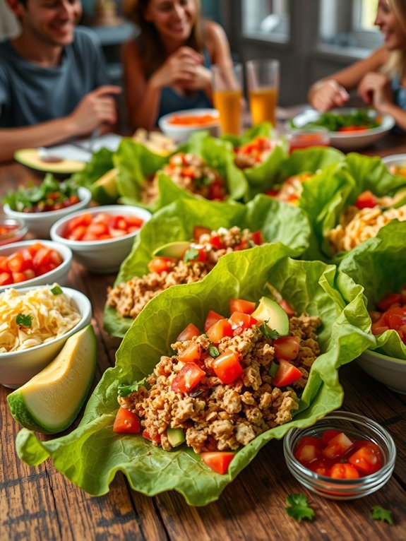 turkey tacos in lettuce