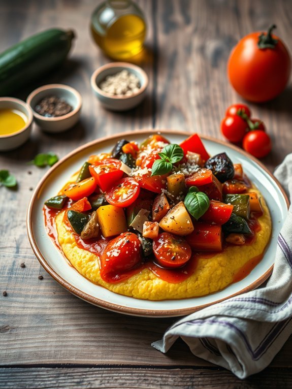 vegetable dish with polenta