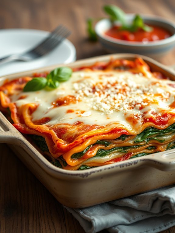 vegetarian spinach ricotta lasagna