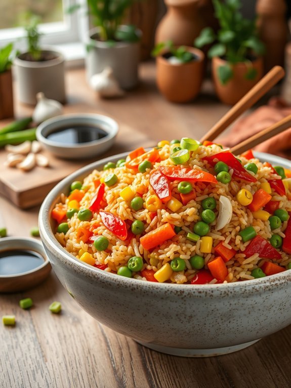 vegetarian stir fried rice dish