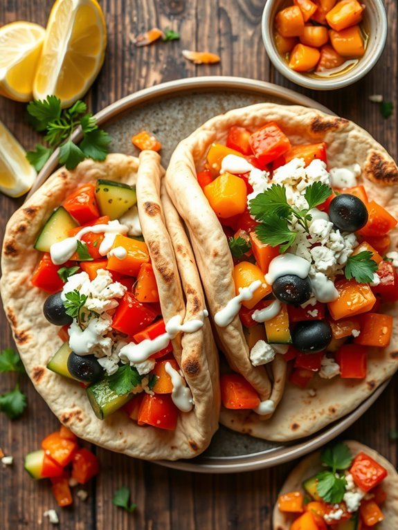 veggie filled pita sandwich