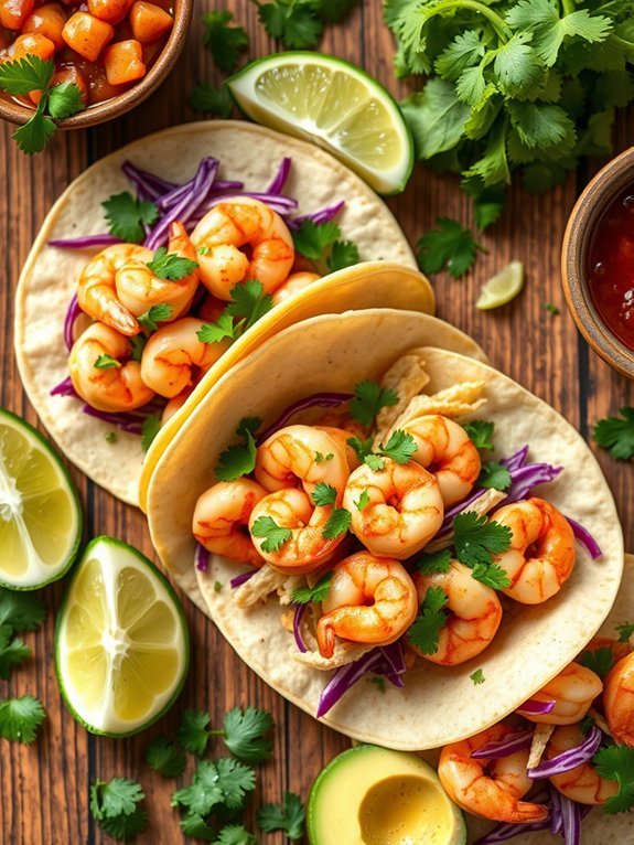 zesty shrimp filled tacos