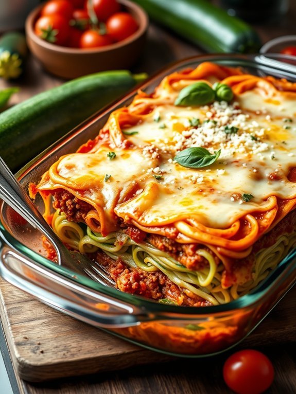 zucchini noodle layered dish