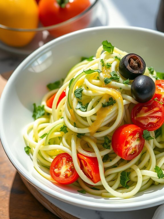 zucchini noodles with dressing