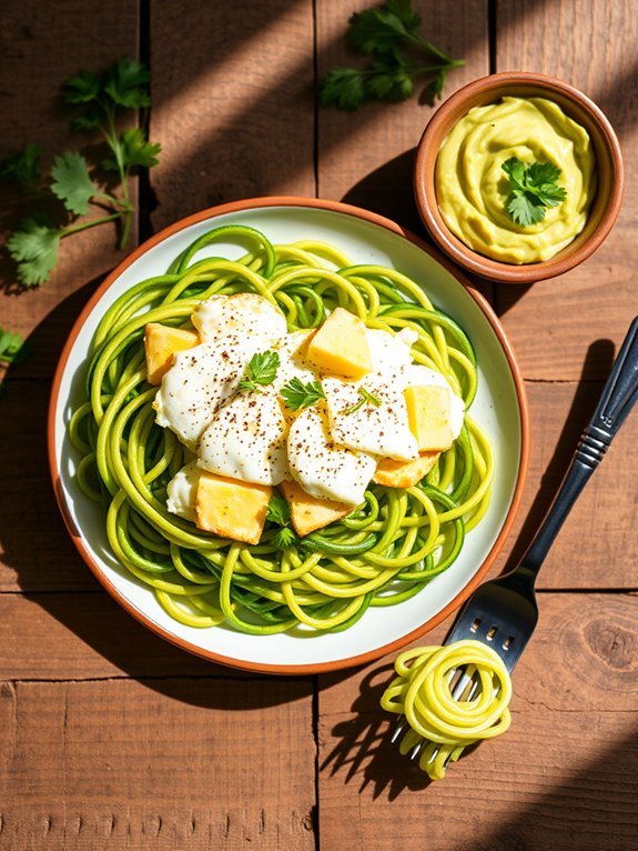 zucchini noodles with eggs